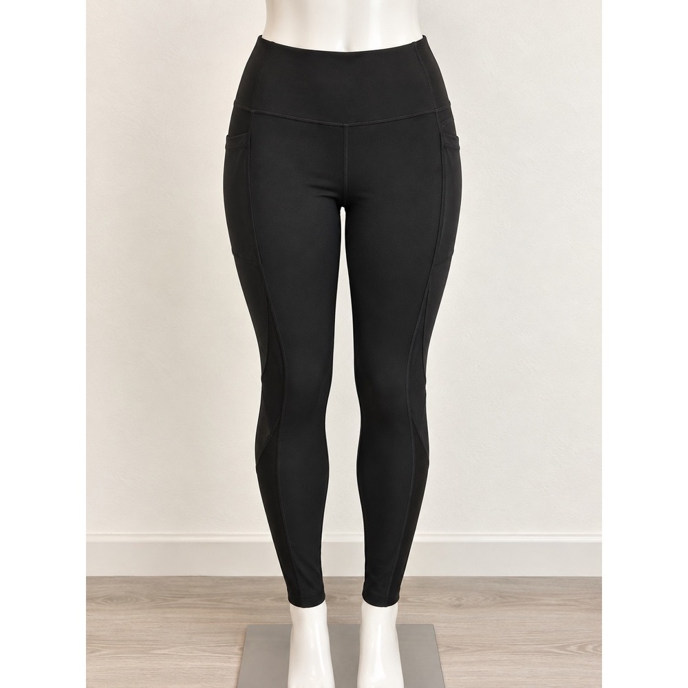 Plus Size 2XL Black High Rise Leggings Side Pockets Activewear Workout